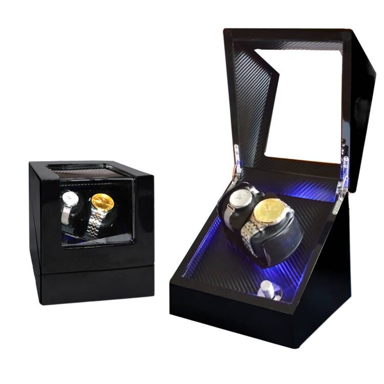 Watch Display Box - 高級感のあるメンズ腕時計用ボックスとスタンド、展示用オーガナイザー、ラバーウッド製の収納ジュエリーボックス