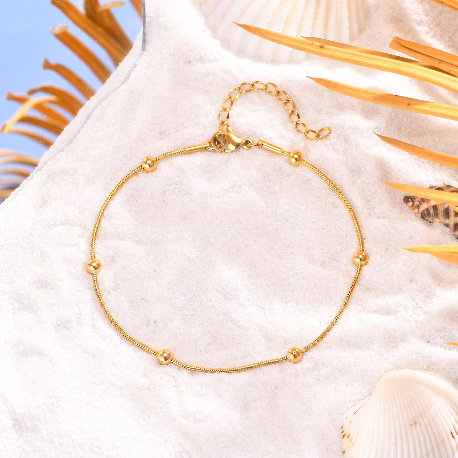 女性と女の子のためのステンレス鋼のアンクレット,ラウンドスネ - Jc Jewelry & Watches Photos のレビューと価格